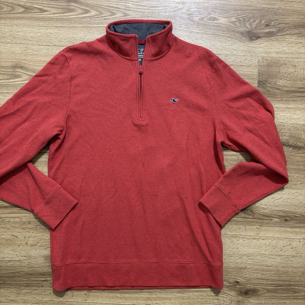Vineyard Vines Performance 1/4 Zip Pullover Men’s Medium Red Long Sleeve Preppy